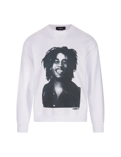 Dsquared2 Bob Marley 印花卫衣 In White