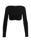Dsquared2 Ribbed Cropped Sweater Sweaters And Cardigans Black In Black
