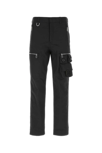 Fendi Zipped Pocket Pants In Black