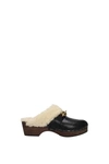 SAINT LAURENT SLIPPERS AND CLOGS LEATHER BLACK