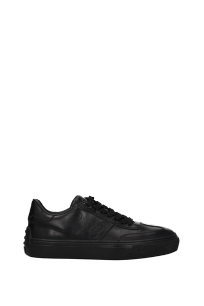 TOD'S SNEAKERS LEATHER BLACK