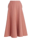 Gabriela Hearst Maureen Flared-hem Recycled-cashmere Midi Skirt In Pink