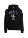 Gcds Graphic Printed Long-sleeved Hoodie In Black