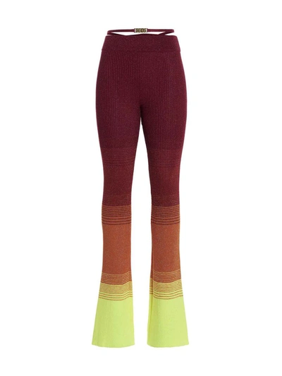 Gcds Degradé Knitted Trousers In Multicolor