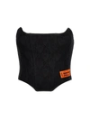 Heron Preston Logo-patch Strapless Corset Top In Black