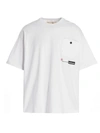 Incotex Red X Facetasm Logo Printed T-shirt In White