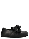 Jw Anderson Closed Back Leather Chain Loafers In Black