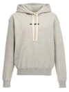 Jil Sander Logo Print Hoodie In Gray