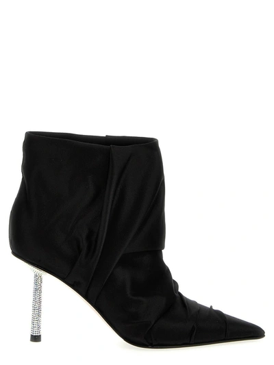 Le Silla Bella 80mm Ruched Ankle Boots In Black