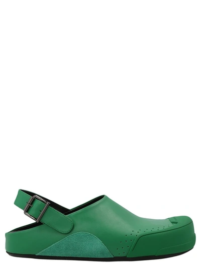 Marni Slingback Round-toe Sandals In Green