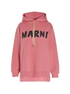 Marni Oversized Logo-print Hoodie In Pink