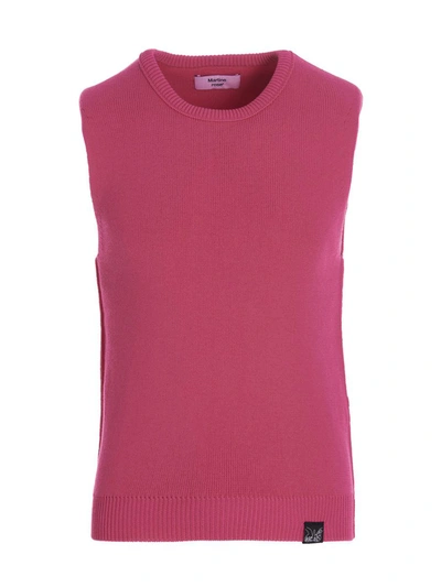 Martine Rose Crew-neck Knitted Vest In Pink