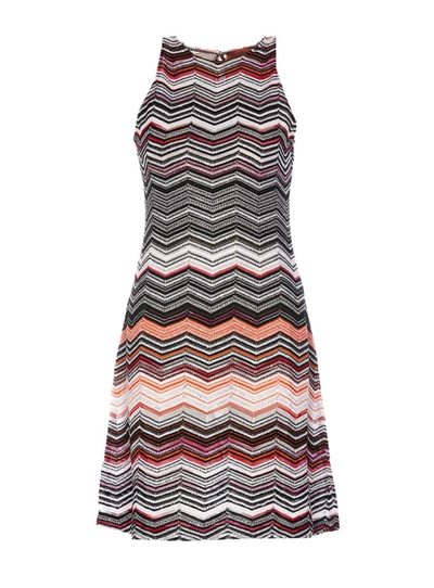 Missoni Zigzag-intarsia Knitted Mini Dress In Multicolor