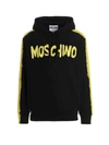 Moschino Logo Print Pullover Hoodie In Black