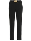 Moschino Pants With Smiley' Buckle At The Waist In Black