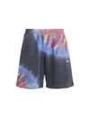 Msgm Logo Printed Tie Dyed Bermuda Shorts In Multicolor
