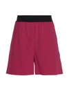 Msgm Bermuda Wool Shorts Elastic Waistband In Fuchsia
