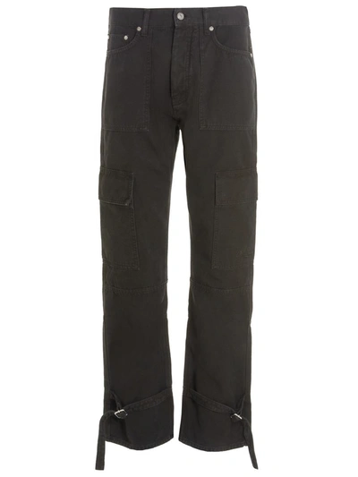 Off-white Men's Canvas Cargo Strap Trousers In Black