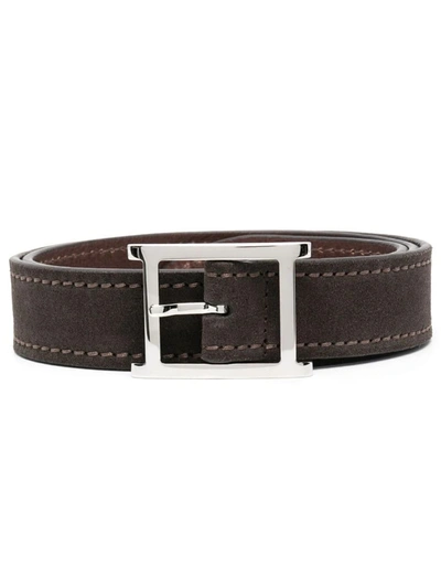 Orciani Amalfi Suede Belt In Brown