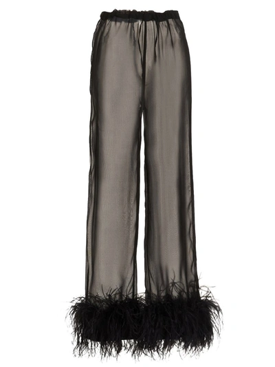 OSEREE OSÉREE FEATHER SILK PANTS