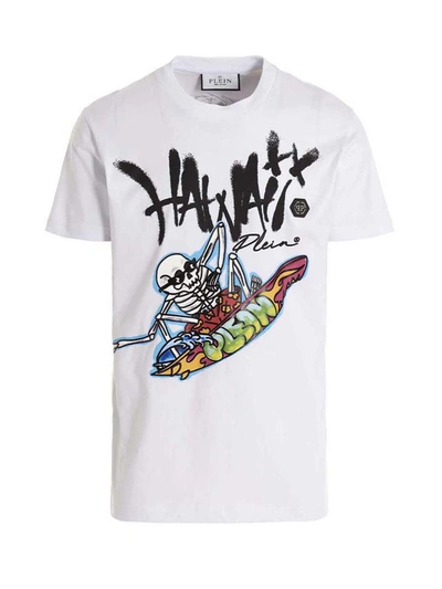 Philipp Plein T-shirt Mit Hawaii-print In White