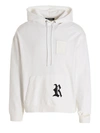 Raf Simons Destroyed Regular Fit Hoodie W/ R Print In White