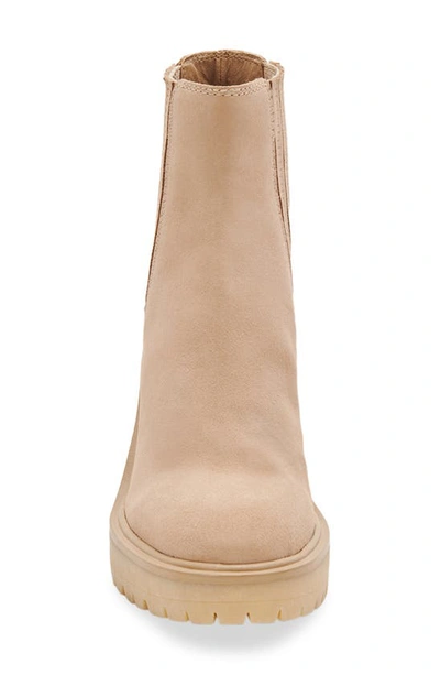 Dolce Vita Caster H2o Waterproof Lug Sole Platform Bootie In Dune Suede H2o