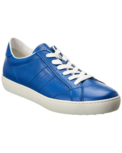 Tod's Leather Sneaker In Blue