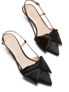 KATE SPADE Marseille Womens Satin Bow Kitten Heels