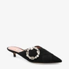 Bally Celmira Women's 6223332 Black Kid Suede Buckle Mules In Multi