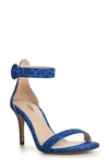 L'agence Gisele Metallic Snake-embossed Leather Sandals In Cobalt Blue