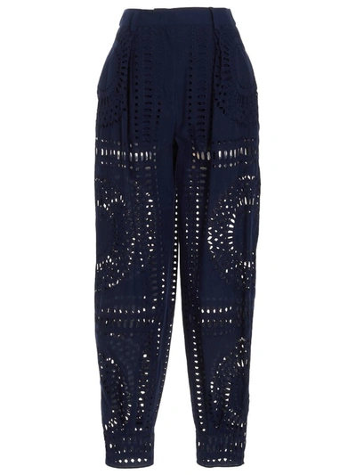 ALBERTA FERRETTI ALBERTA FERRETTI EMBROIDERED COTTON PANTS