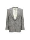 Alessandra Rich Prince Of Wales Check Single-breasted Blazer In White/black
