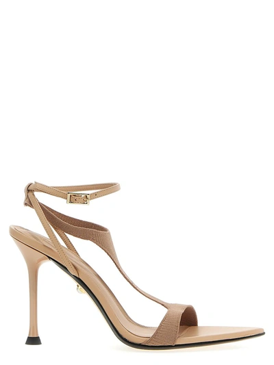 Alevì Jackie T-bar Sandals In Beige