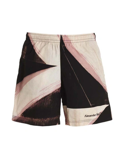 Alexander Mcqueen Printed Swimming Trunks In Multicolour