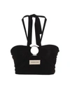 Alexandre Vauthier Embellished-ring Halterneck Crop Top In Black