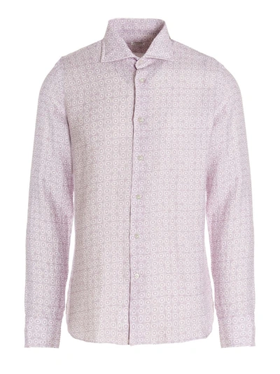Borriello Printed Linen Shirt In Purple