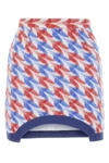 Casablanca Wool Blend Mini Skirt With Printed Houndstooth Pattern In Printed