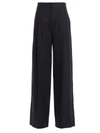 Chloé Linen Pants With Front Pleats In Blue