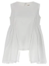 Comme Des Garçons White Pleated Insert Top In White