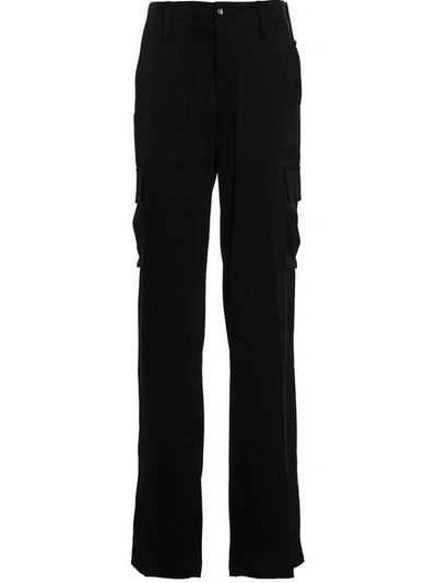 David Koma Satin Cargo Pants In Negro