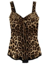 Dolce & Gabbana Leopard-print Fitted Bodysuit In Multicolor