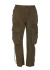 Dsquared2 Green Cotton Blend Cargo Pants In Green