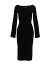 Ermanno Scervino Ribbed Texture Midi Dress With Long Sleeves In Black