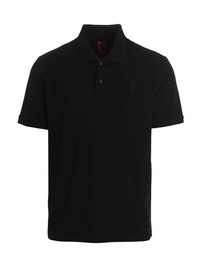 Ferrari Embroidered Logo Polo Shirt In Black