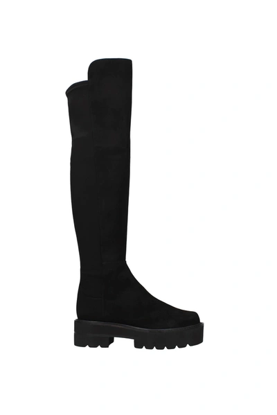 STUART WEITZMAN BOOTS 5050 SUEDE BLACK