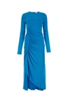 Givenchy Turquoise Crepe Long Dress In Light Blue