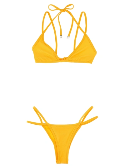 Attico Ribbed Bikini Beachwear Yellow