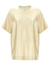 Jil Sander Crew Neck Stretch Viscose T-shirt In Gold