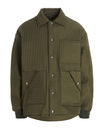 KHRISJOY KHRISJOY 'CHORE QUILTED STRIPES' DOWN JACKET